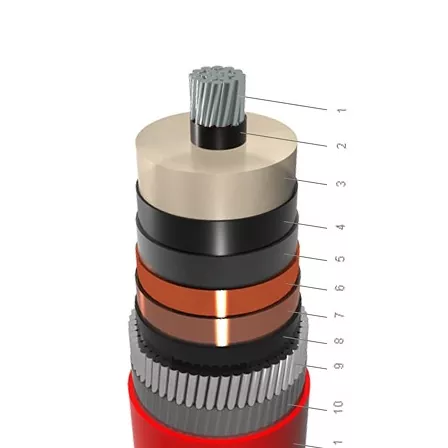 AWA құрышы бар NA2XSR(AL)Y-1 өзегі AL XLPE PVC